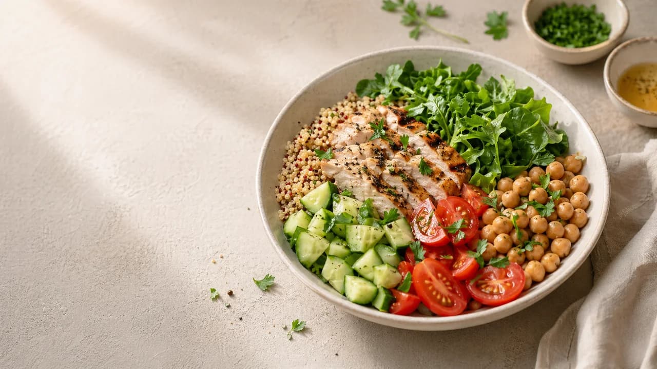 Ланч-боул с курицей и брокколи